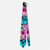 Blau-Rosa-Blume Krawatte (Vorderseite)