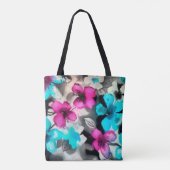 Blau-Rosa-Blume Tasche (Rückseite)