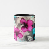 Blau-Rosa-Blume Tasse (Zentrum)