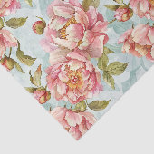 Blau-rosa Blumen shabby chic Seidenpapier (Ausschnitt)
