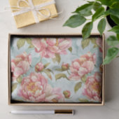 Blau-rosa Blumen shabby chic Seidenpapier (Geschenk)