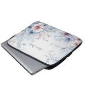 Blau-rosa Blumenschlacke Laptopschutzhülle (Vorne Knopf)