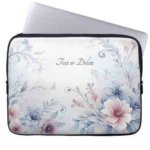 Blau-rosa Blumenschlacke Laptopschutzhülle