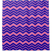 Blau Rosa Chevron-Zickzack-Design  Duschvorhang (Vorderseite)
