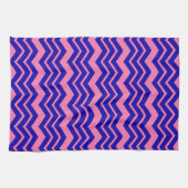 Blau Rosa Chevron-Zickzack-Design  Geschirrtuch (Horizontal)