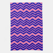 Blau Rosa Chevron-Zickzack-Design  Geschirrtuch (Vertikal)