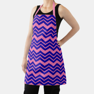 Blau Rosa Chevron-Zickzack-Design  Schürze