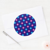Blau Rosa Cyan Punkte Muster Runder Aufkleber (Umschlag)