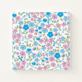 Blau Rosa Florales Monogramm Notizbuch Journal (Rückseite)