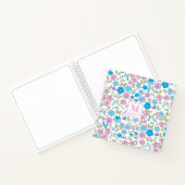 Blau Rosa Florales Monogramm Notizbuch Journal (Innenseite)