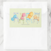 Blau, Rosa, Gelb und Braun spielen Rechteckiger Aufkleber (Tasche)