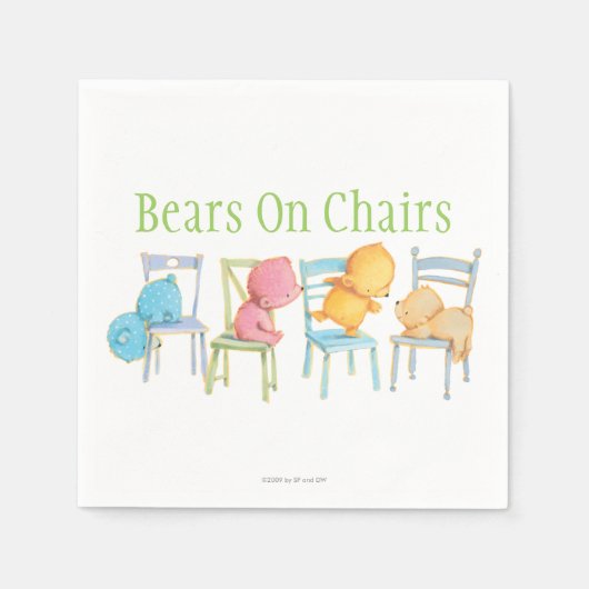 Blau, Rosa, Gelb und Braun spielen Serviette (Vorderseite)