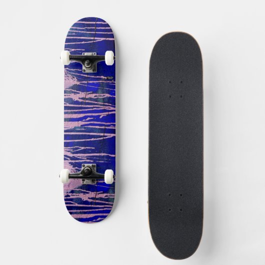 Blau rosa gestreifter Skateboard (Vorderseite)