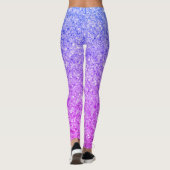 Blau-Rosa-Glitzer Leggings (Rückseite)