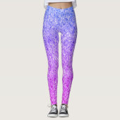 Blau-Rosa-Glitzer Leggings (Vorderseite)