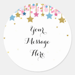 Blau Rosa Gold funkeln funkeln Danke Aufkleber