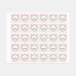 Blau-rosa Grandmillennial Ribbon-Wappen Etiketten