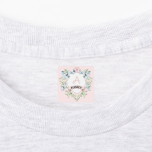 Blau-rosa Grandmillennial Ribbon-Wappen Etiketten