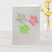 Blau, Rosa, grüne Blume Karte (Gelbe Blume)