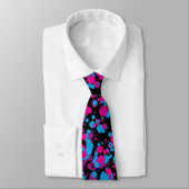 Blau, Rosa, grüne Farbe Spritzer Neck Tie Krawatte (Gebunden)