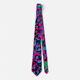 Blau, Rosa, grüne Farbe Spritzer Neck Tie Krawatte