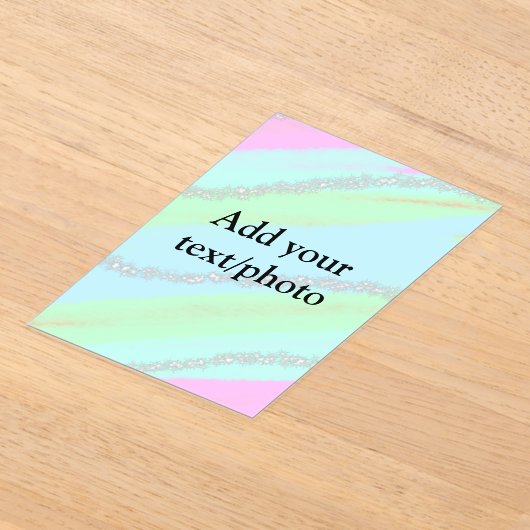 Blau-rosa-grüner Glitzer funkelnde Pastellfarben N Acryleinladungen (Ablage )