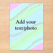 Blau-rosa-grüner Glitzer funkelnde Pastellfarben N Acryleinladungen (Vorderseite)