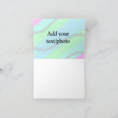 Blau-rosa-grüner Glitzer funkelnde Pastellfarben N Dankeskarte (Innenseite)