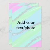 Blau-rosa-grüner Glitzer funkelnde Pastellfarben N Einladung (Vorne/Hinten)