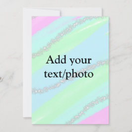 Blau-rosa-grüner Glitzer funkelnde Pastellfarben N Einladung