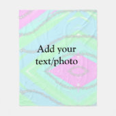 Blau-rosa-grüner Glitzer funkelnde Pastellfarben N Fleecedecke (Vorderseite)