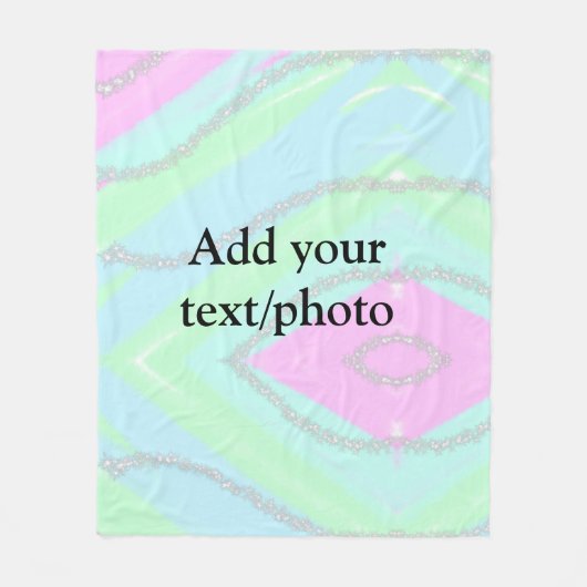 Blau-rosa-grüner Glitzer funkelnde Pastellfarben N Fleecedecke (Vorderseite)
