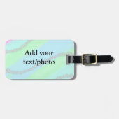 Blau-rosa-grüner Glitzer funkelnde Pastellfarben N Gepäckanhänger (Vorderseite horizontal)