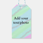 Blau-rosa-grüner Glitzer funkelnde Pastellfarben N Geschenkanhänger (Rückseite)