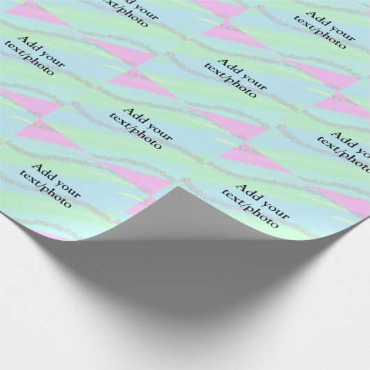 Blau-rosa-grüner Glitzer funkelnde Pastellfarben N Geschenkpapier (Ecke)