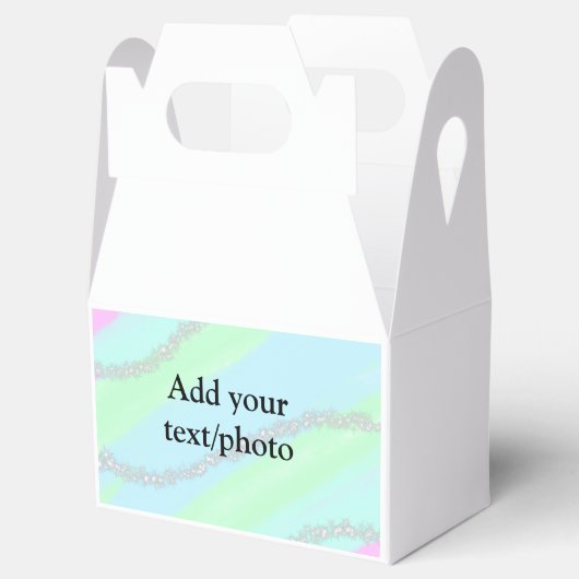 Blau-rosa-grüner Glitzer funkelnde Pastellfarben N Geschenkschachtel (Geöffnet)