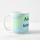 Blau-rosa-grüner Glitzer funkelnde Pastellfarben N Kaffeetasse (Links)