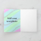 Blau-rosa-grüner Glitzer funkelnde Pastellfarben N Karte (Innenseite)