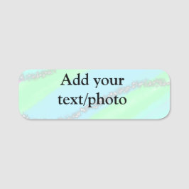 Blau-rosa-grüner Glitzer funkelnde Pastellfarben N Namensschild