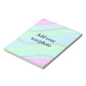 Blau-rosa-grüner Glitzer funkelnde Pastellfarben N Notizblock (Rotiert)