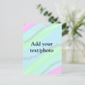 Blau-rosa-grüner Glitzer funkelnde Pastellfarben N Postkarte (Stehend Vorderseite)