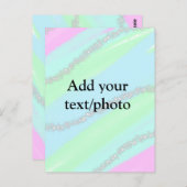 Blau-rosa-grüner Glitzer funkelnde Pastellfarben N Postkarte (Vorne/Hinten)