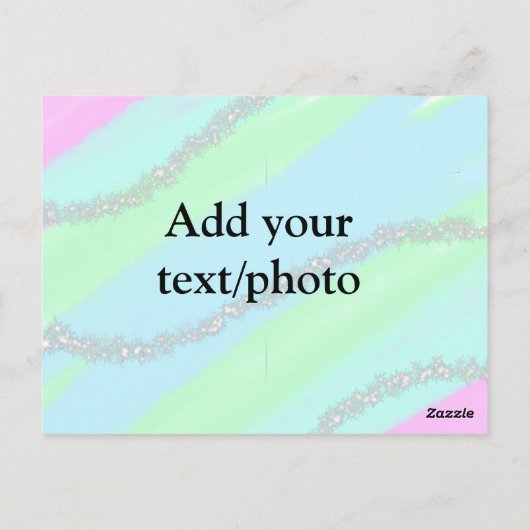 Blau-rosa-grüner Glitzer funkelnde Pastellfarben N Postkarte (Rückseite)
