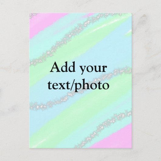 Blau-rosa-grüner Glitzer funkelnde Pastellfarben N Postkarte (Vorderseite)