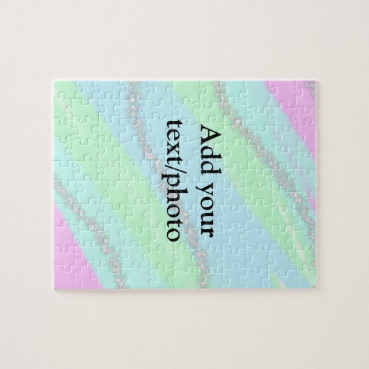 Blau-rosa-grüner Glitzer funkelnde Pastellfarben N Puzzle (Horizontal)