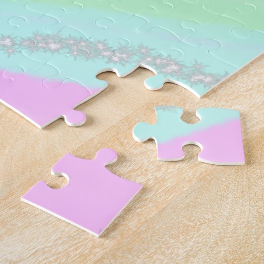 Blau-rosa-grüner Glitzer funkelnde Pastellfarben N Puzzle (Seite)