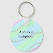 Blau-rosa-grüner Glitzer funkelnde Pastellfarben N Schlüsselanhänger (Rückseite)