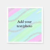 Blau-rosa-grüner Glitzer funkelnde Pastellfarben N Serviette (Vorderseite)