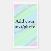 Blau-rosa-grüner Glitzer funkelnde Pastellfarben N Serviette (Vorderseite)