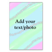 Blau-rosa-grüner Glitzer funkelnde Pastellfarben N Tischnummer (Rückseite)